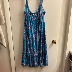 Lilly Pulitzer Purple and Blue Sleeveless Maxi Sundress